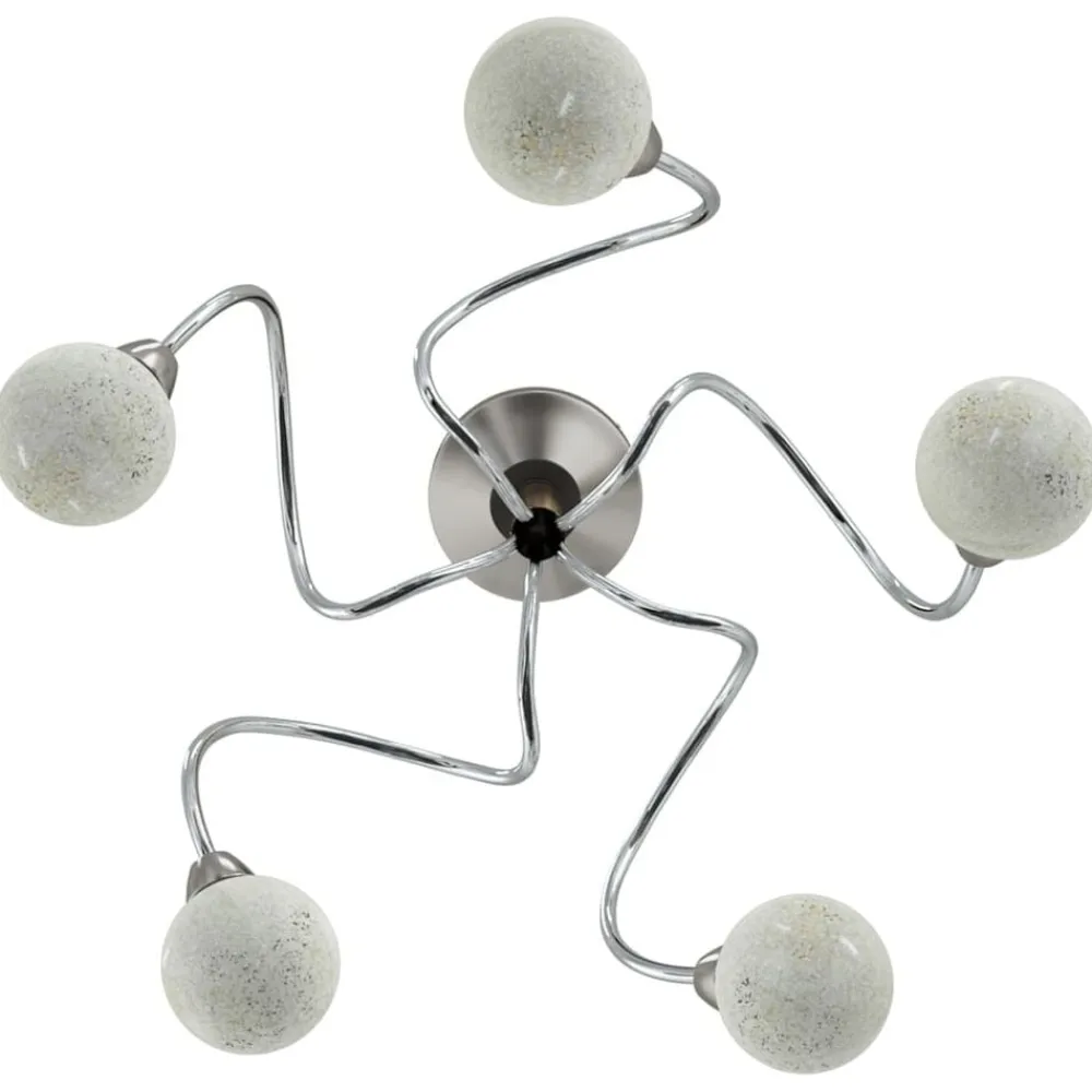 vidaXL Lámpara de techo pantallas cristal redonda 5 bombillas LED G9 Online