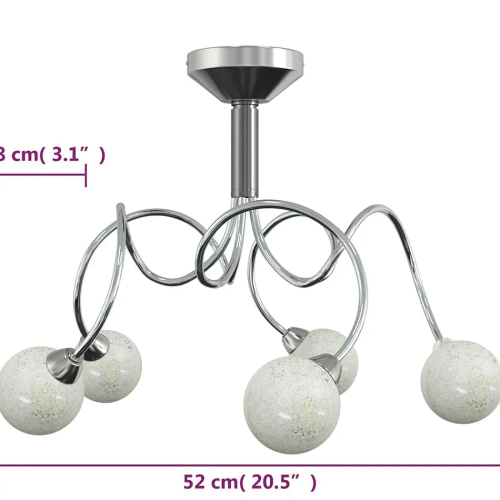 vidaXL Lámpara de techo pantallas cristal redonda 5 bombillas LED G9 Online
