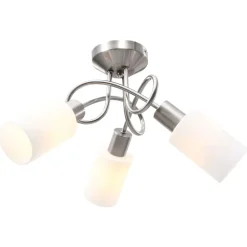 vidaXL Iluminación-Lámpara de techo pantallas cerámica cono blanco 3 bombillas E14