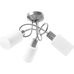 vidaXL Iluminación-Lámpara de techo pantallas cerámica cono blanco 3 bombillas E14