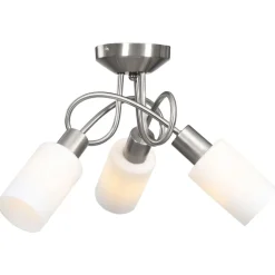 vidaXL Iluminación-Lámpara de techo pantallas cerámica cono blanco 3 bombillas E14