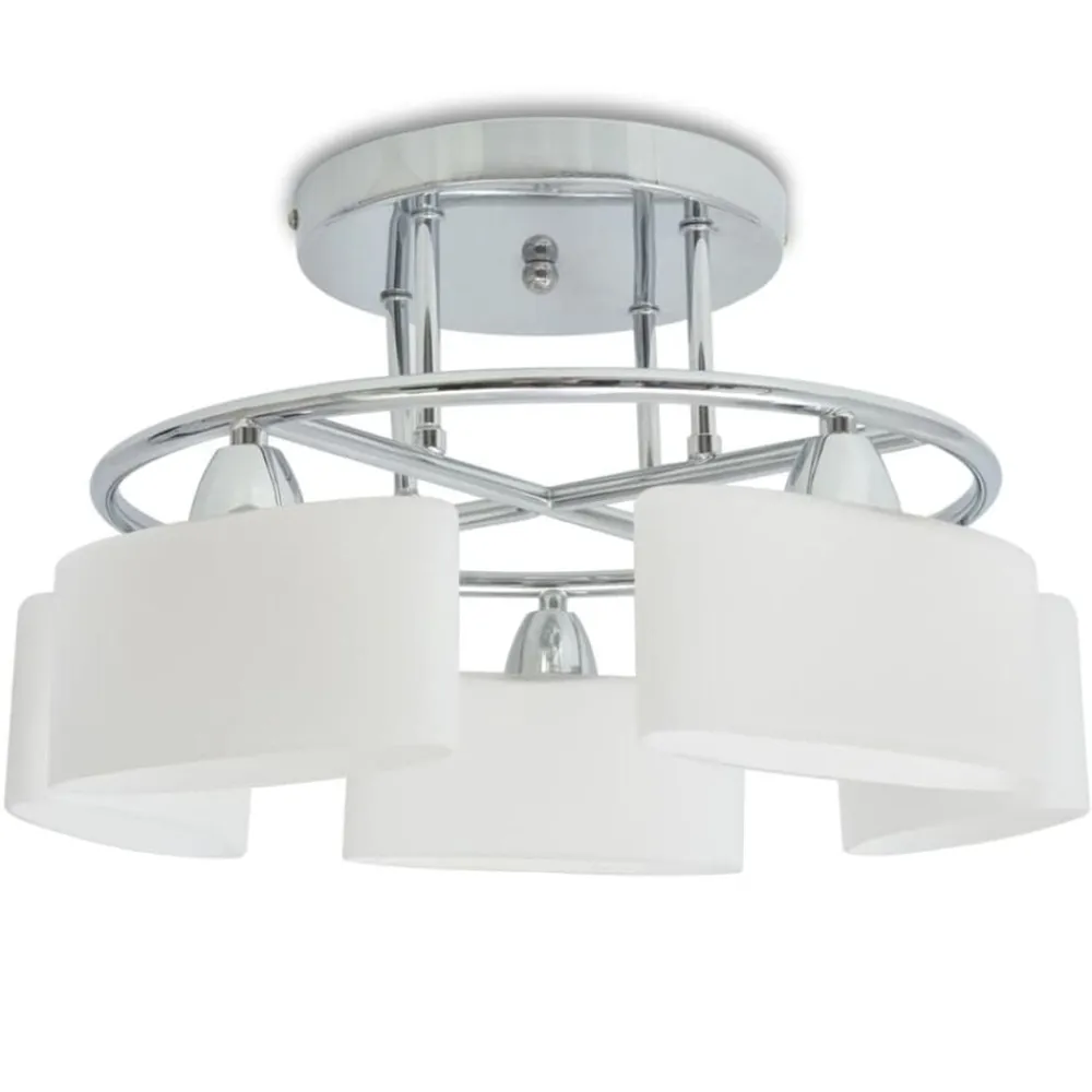vidaXL Iluminación-Lámpara de techo pantalla cristal elipse 5 bombillas E14 200 W