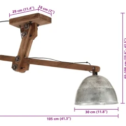 vidaXL Iluminación-Lámpara de techo vintage 25 W E27 105x30x65-108 cm