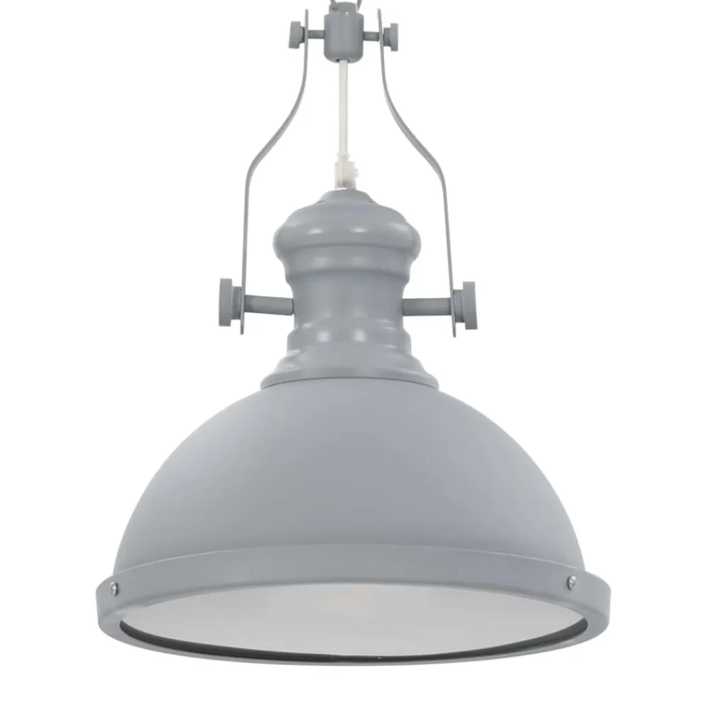 vidaXL Lámpara de techo redonda E27 Gris Hot