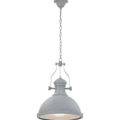 vidaXL Lámpara de techo redonda E27 Gris Hot