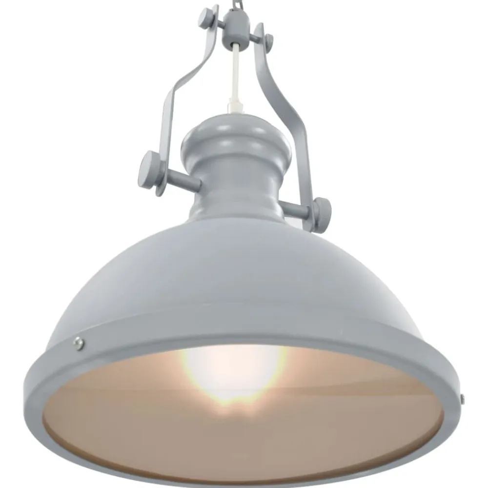 vidaXL Lámpara de techo redonda E27 Gris Hot