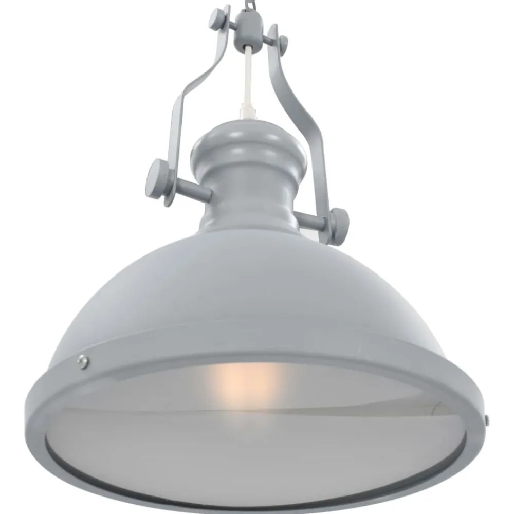vidaXL Lámpara de techo redonda E27 Gris Hot