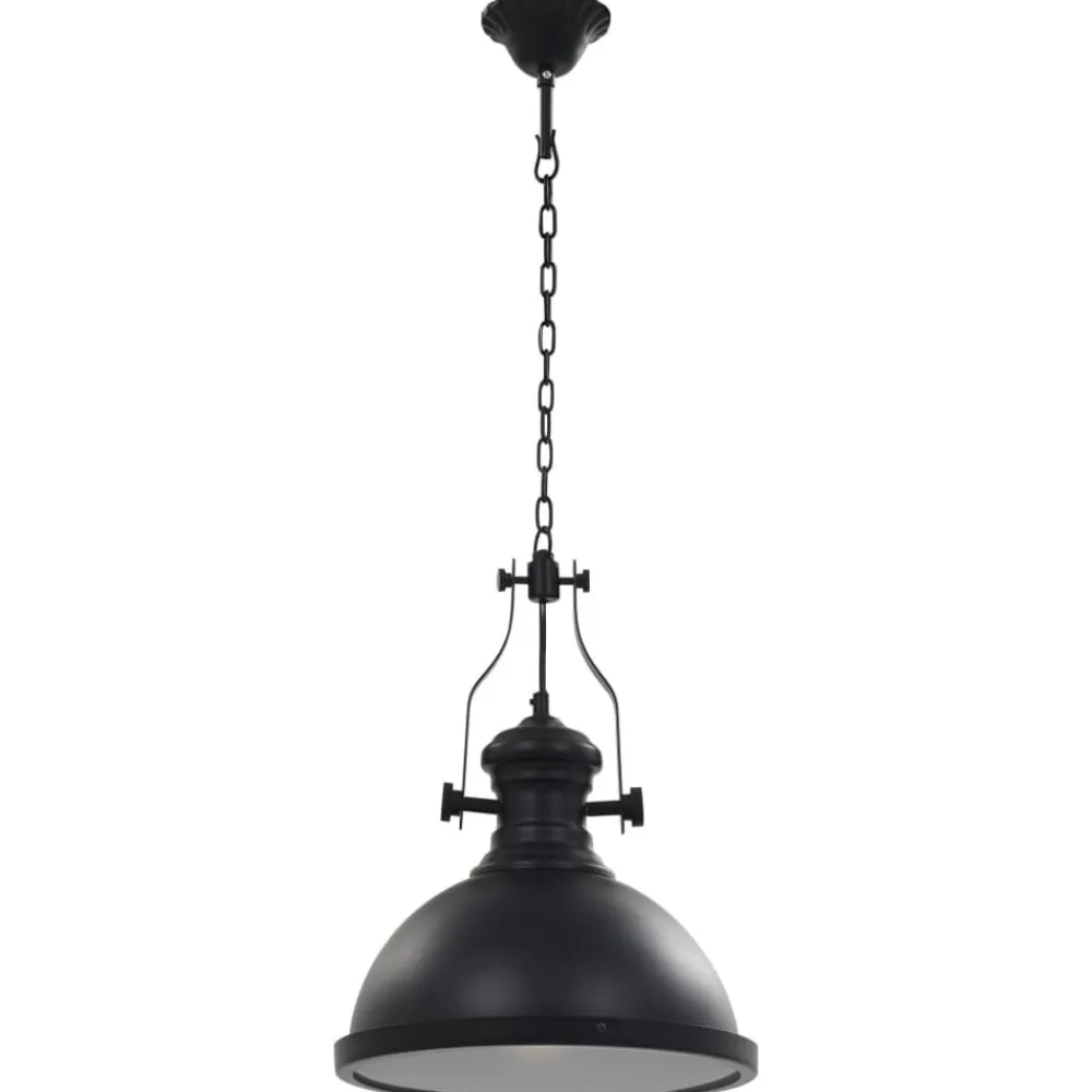 vidaXL Iluminación-Lámpara de techo redonda negra E27