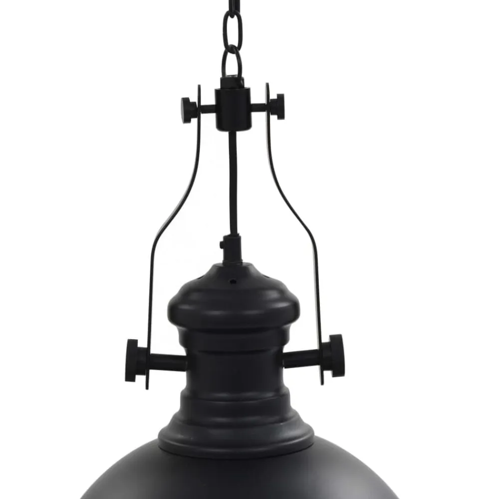 vidaXL Iluminación-Lámpara de techo redonda negra E27