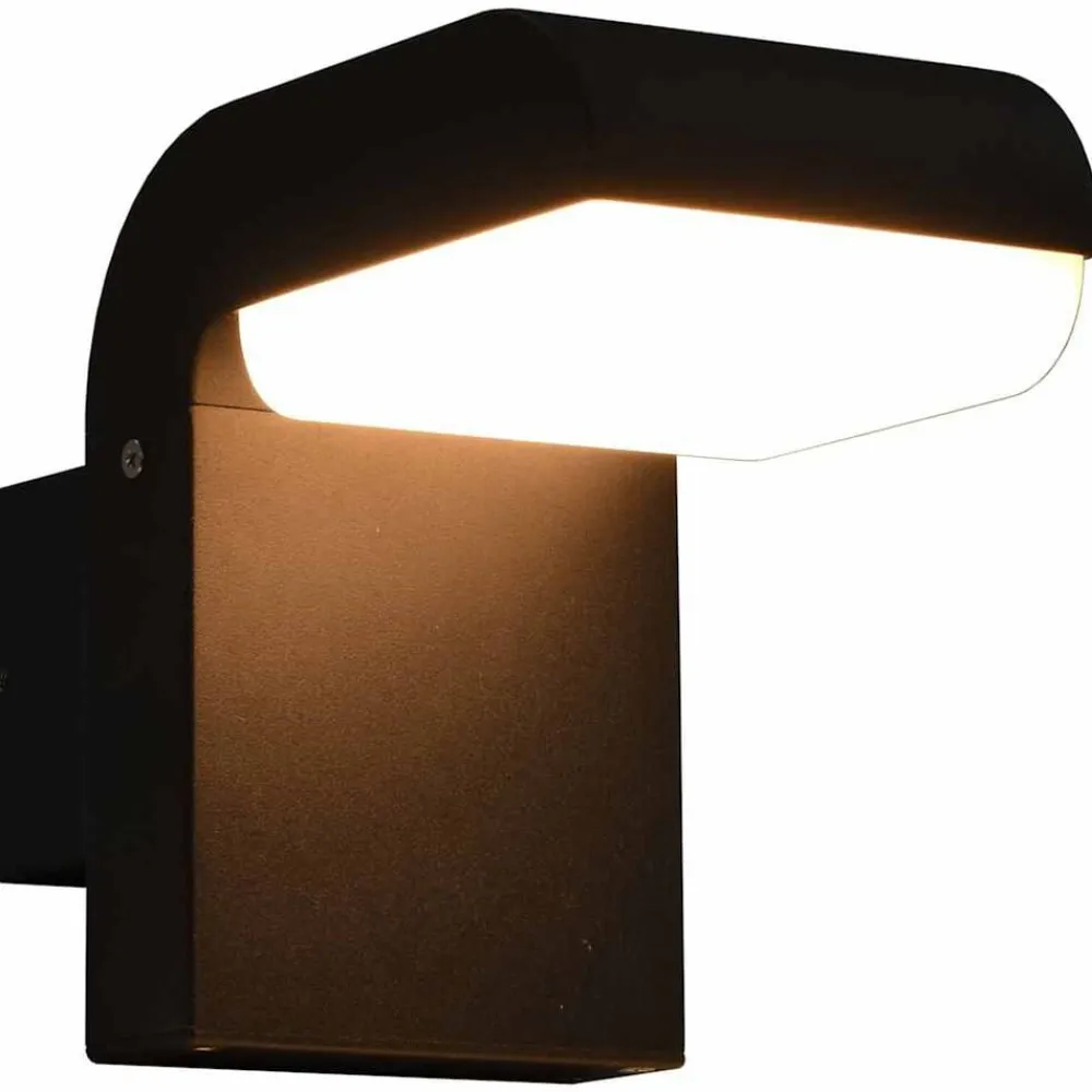 vidaXL Lámpara LED de pared para jardín ovalada negra 9 W Hot