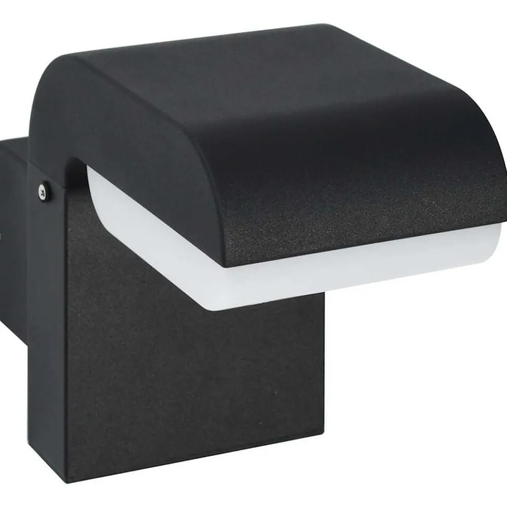 vidaXL Lámpara LED de pared para jardín ovalada negra 9 W Hot