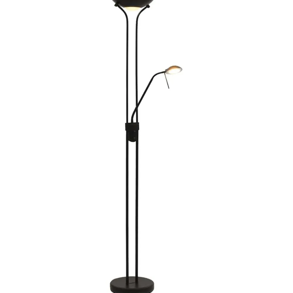 vidaXL Lámpara LED de pie regulable 23 W Negro Sale