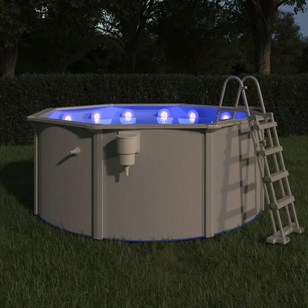 vidaXL Lámpara LED sumergible flotante piscina mando distancia Blanco Discount