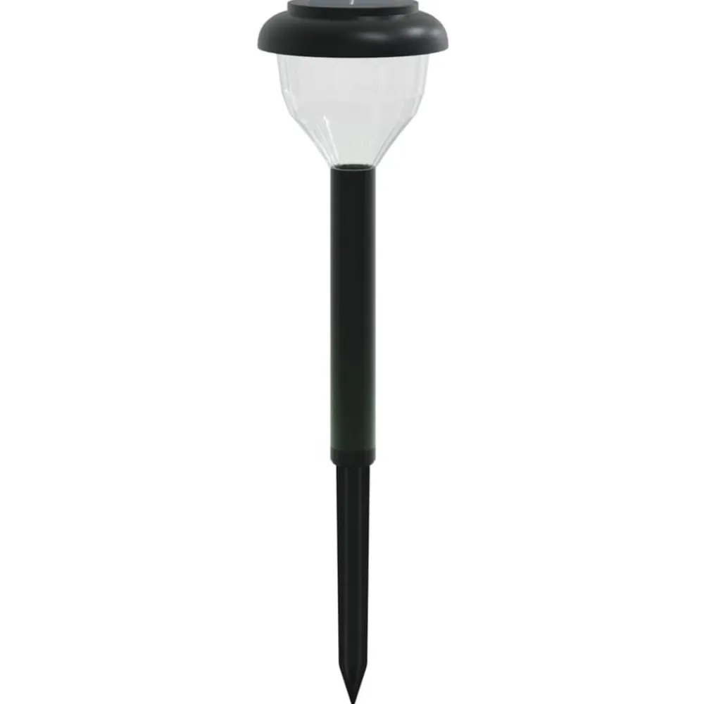 vidaXL Lámpara solar de camino picos tierra 4 uds blanco calido y RGB Blanco cálido New