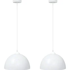 vidaXL Lámparas colgantes 2 uds regulable en altura E27 Ø 30 cm Blanco Hot