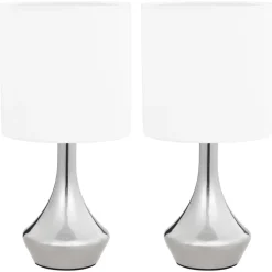 vidaXL Lámparas de mesa táctiles 2 unidades blanco E14 Online