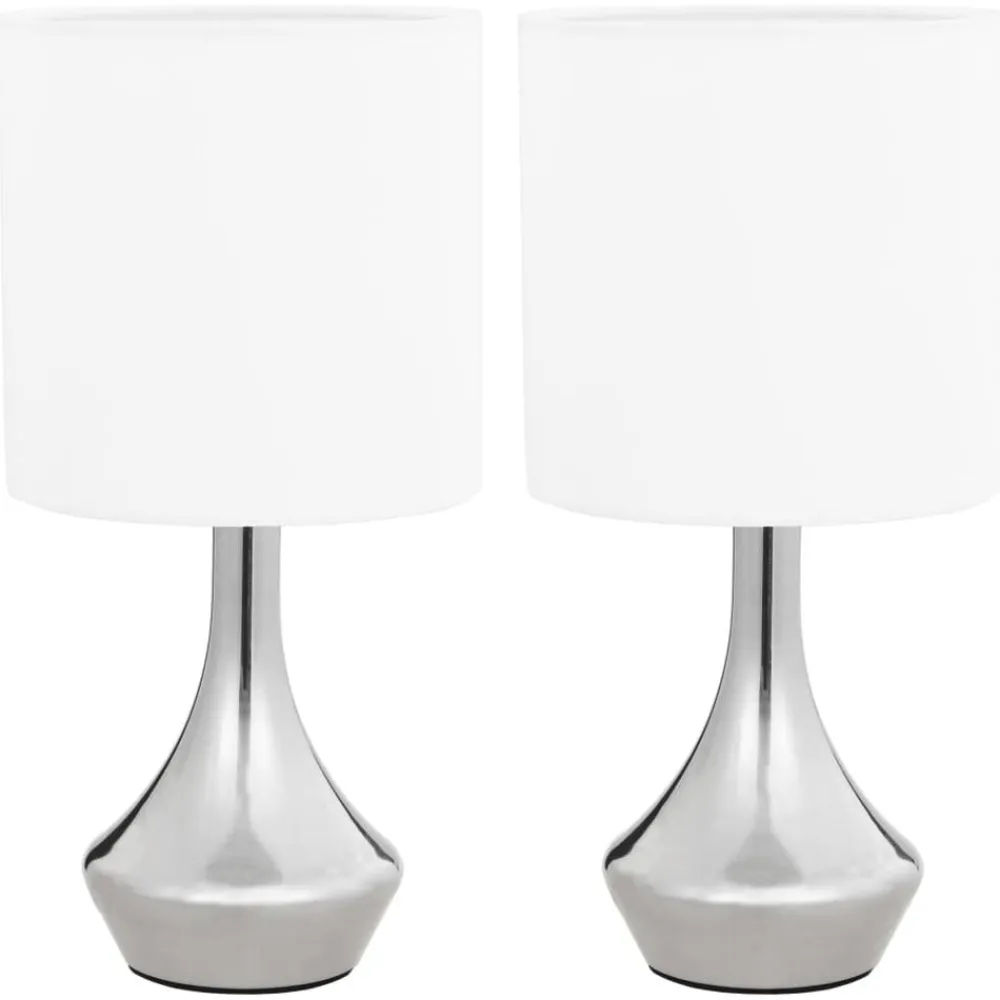 vidaXL Lámparas de mesa táctiles 2 unidades blanco E14 Online