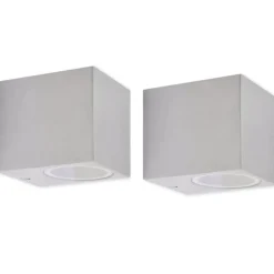 vidaXL Iluminación-Lámparas de pared cúbicas para exteriores 2 piezas