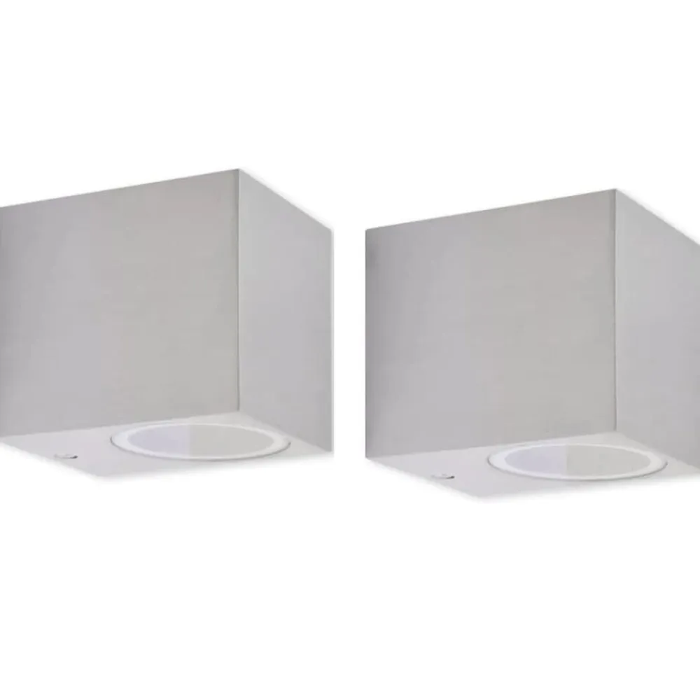 vidaXL Iluminación-Lámparas de pared cúbicas para exteriores 2 piezas