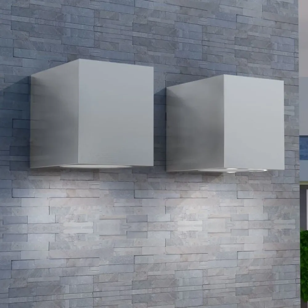 vidaXL Iluminación-Lámparas de pared cúbicas para exteriores 2 piezas