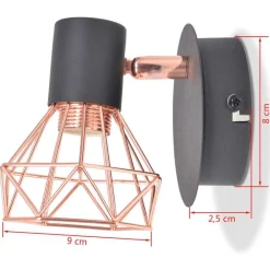 vidaXL Iluminación-Lámparas de pared con 2 bombillas LED de filamento 2 uds 8 W