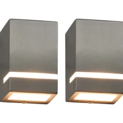 vidaXL Iluminación-Lámparas de pared de exterior 2 uds 35 W semicircular