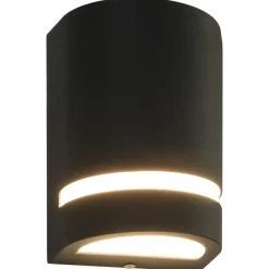 vidaXL Iluminación-Lámparas de pared de exterior 2 uds 35 W negro semicircular
