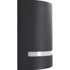 vidaXL Iluminación-Lámparas de pared de exterior 2 uds 35 W negro semicircular