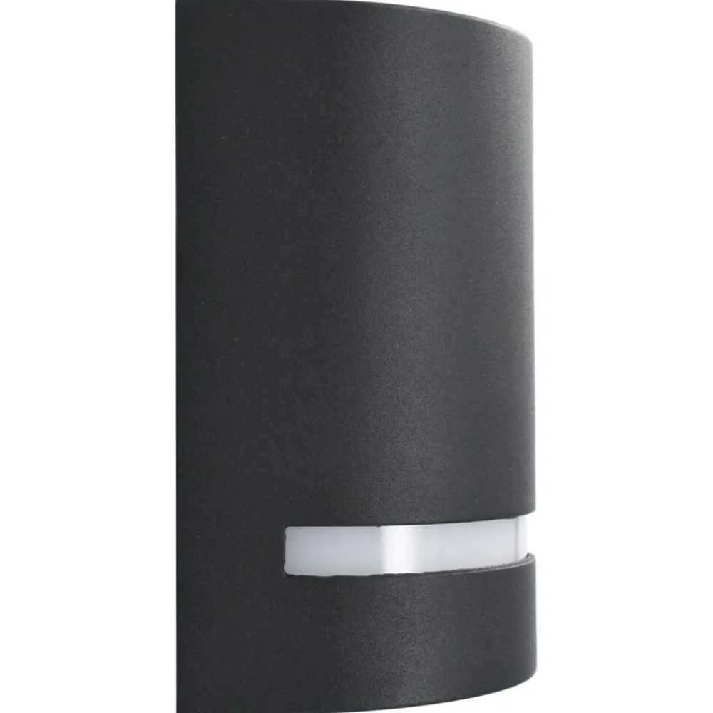 vidaXL Iluminación-Lámparas de pared de exterior 2 uds 35 W negro semicircular