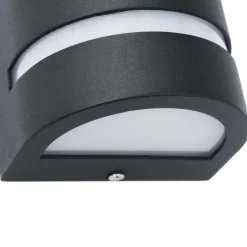 vidaXL Iluminación-Lámparas de pared de exterior 2 uds 35 W negro semicircular
