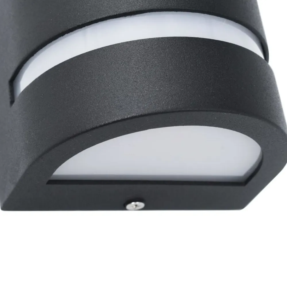 vidaXL Iluminación-Lámparas de pared de exterior 2 uds 35 W negro semicircular