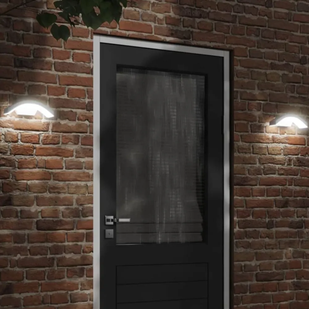 vidaXL Lámparas de pared LED de exterior 2 uds aluminio fundido Blanco Online