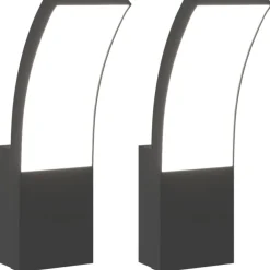 vidaXL Iluminación-Lámparas de pared LED de exterior 2 uds aluminio fundido