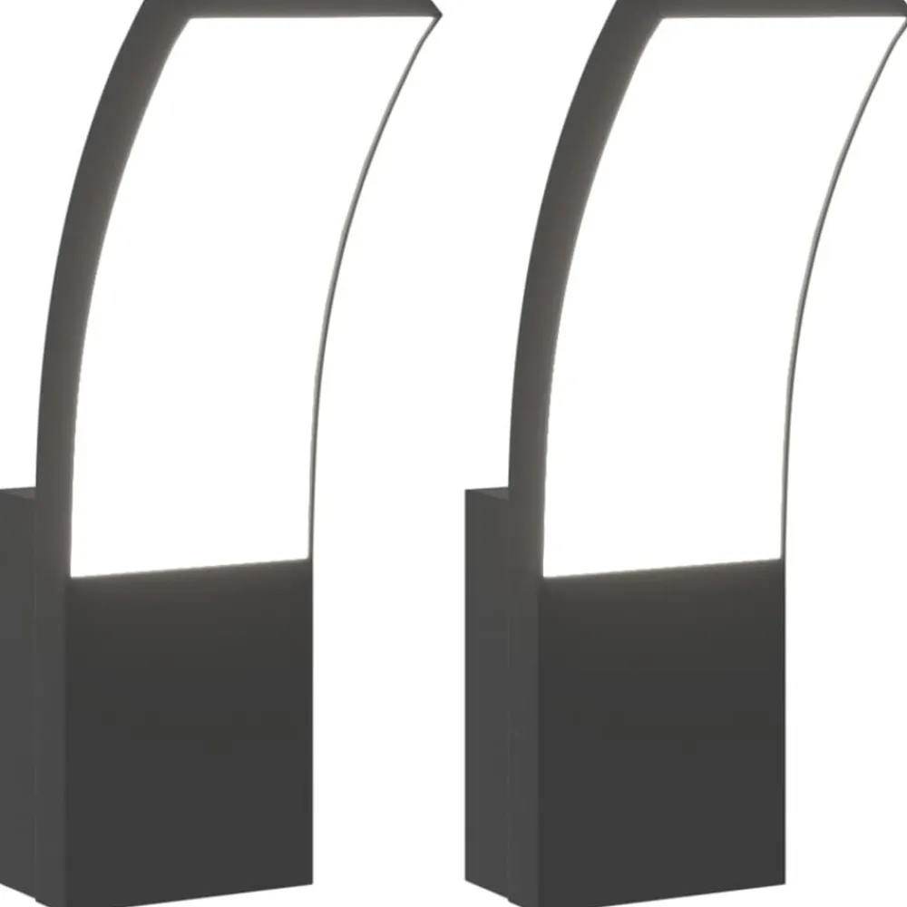 vidaXL Iluminación-Lámparas de pared LED de exterior 2 uds aluminio fundido