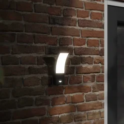 vidaXL Iluminación-Lámparas de pared LED exterior con sensor 2 uds aluminio