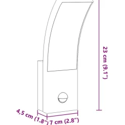 vidaXL Iluminación-Lámparas de pared LED exterior con sensor 2 uds aluminio