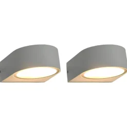 vidaXL Iluminación-Lámparas de pared para jardín 2 uds. redonda blanca 11 W