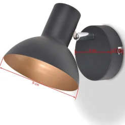 vidaXL Iluminación-Lámparas de pared para 2 bombillas E27 negra dorada 2 unidades
