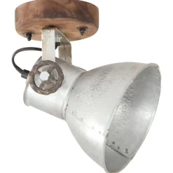 vidaXL Lámparas de pared/techo industrial 2 uds plateada 20x25 cm E27 Plateado Online