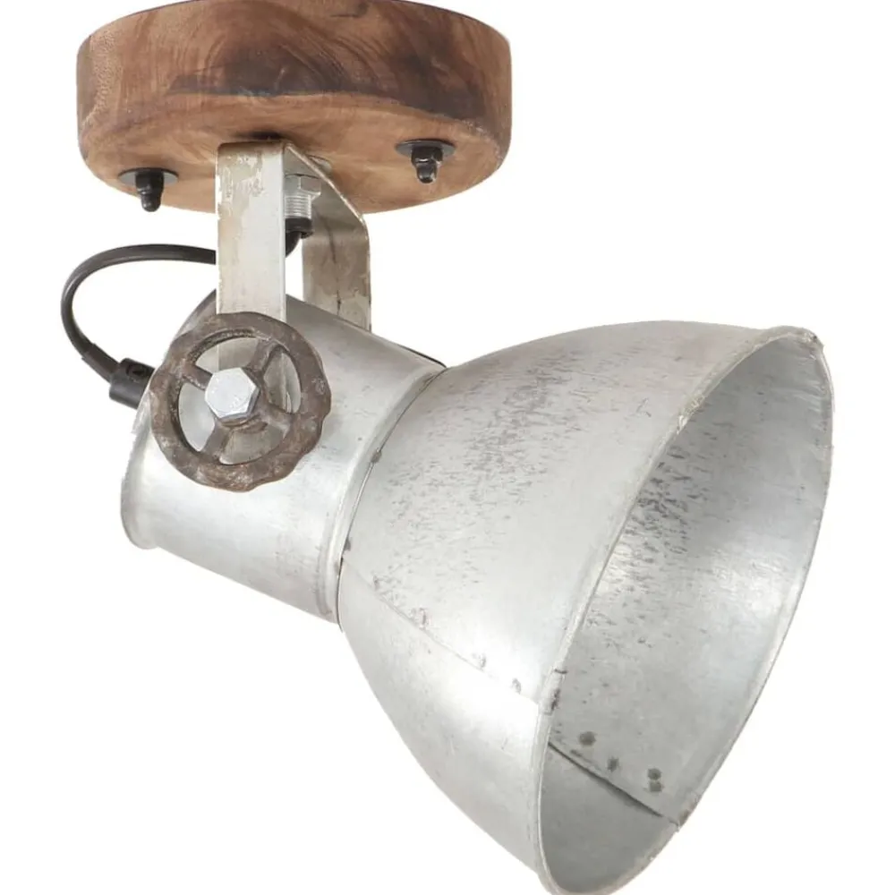 vidaXL Lámparas de pared/techo industrial 2 uds plateada 20x25 cm E27 Plateado Online