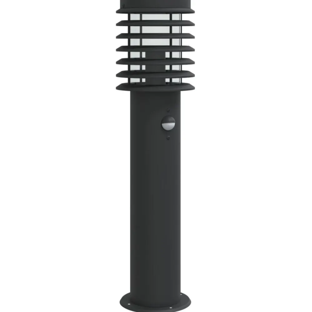 vidaXL Iluminación-Lámparas de suelo de exterior con sensor acero 60 cm