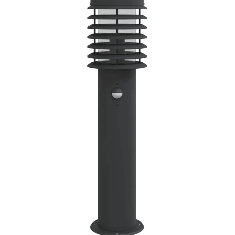 vidaXL Iluminación-Lámparas de suelo de exterior con sensor acero 60 cm