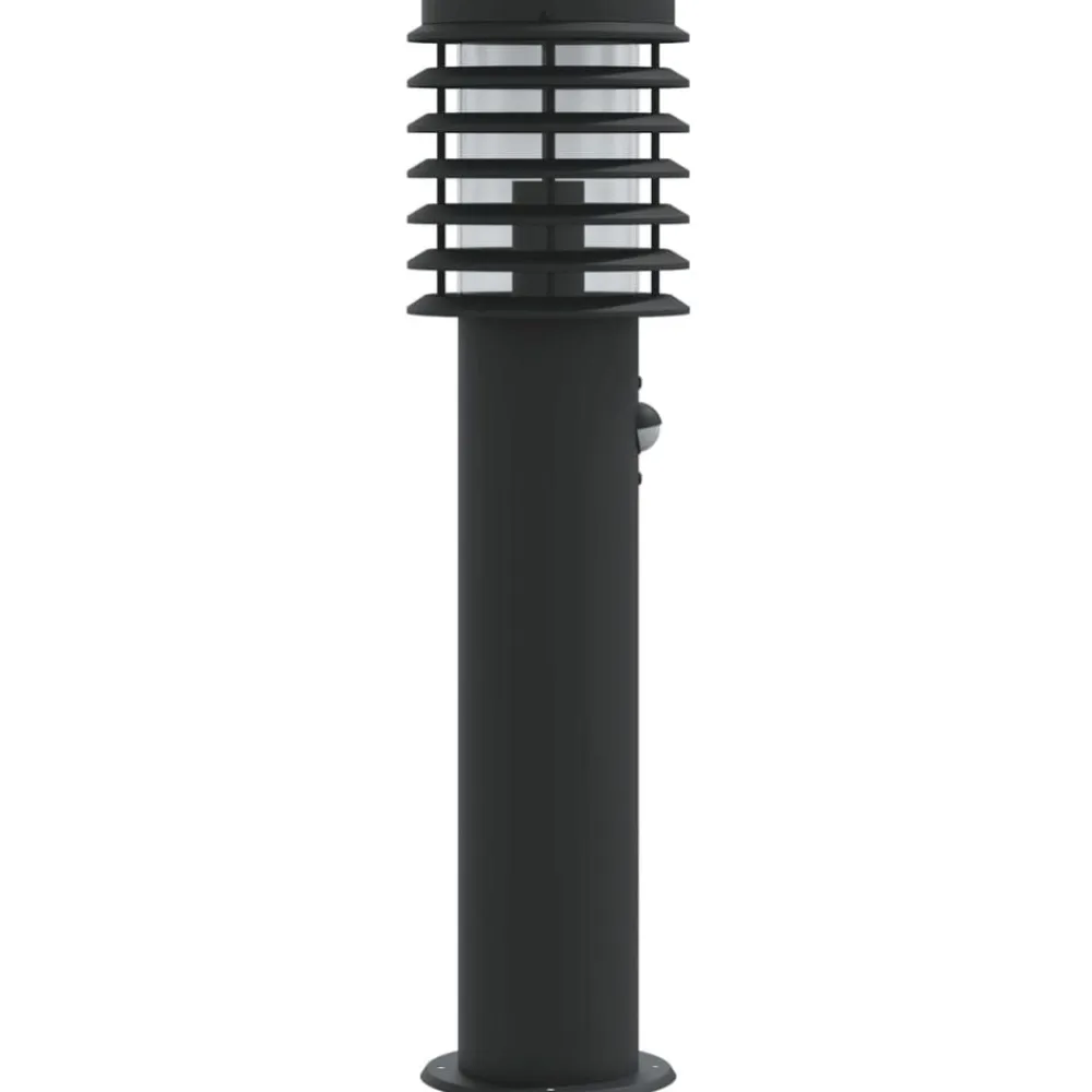 vidaXL Iluminación-Lámparas de suelo de exterior con sensor acero 60 cm