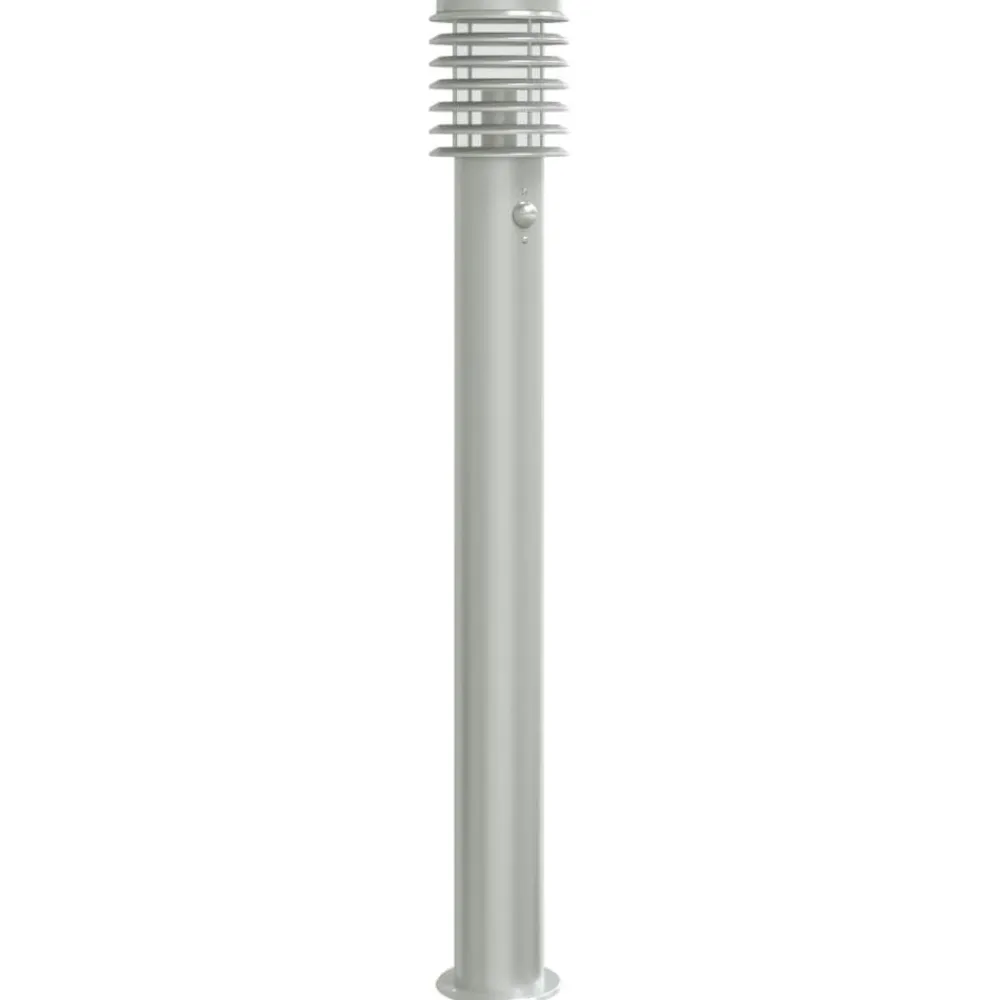 vidaXL Lámparas de suelo de exterior con sensor acero inoxidable 110cm Plateado Outlet