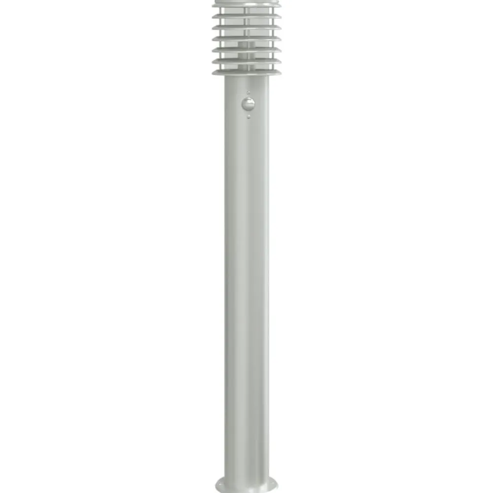 vidaXL Lámparas de suelo de exterior con sensor acero inoxidable 110cm Plateado Outlet