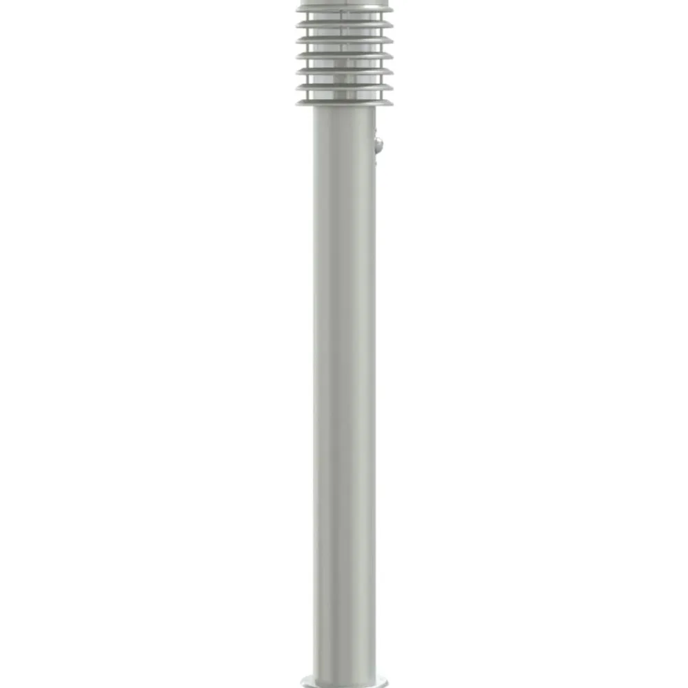 vidaXL Lámparas de suelo de exterior con sensor acero inoxidable 110cm Plateado Outlet