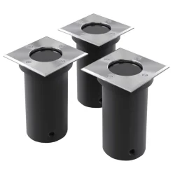 vidaXL Iluminación-Lámparas de suelo de jardín cuadradas 3 unidades