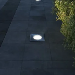 vidaXL Iluminación-Lámparas de suelo de jardín cuadradas 3 unidades