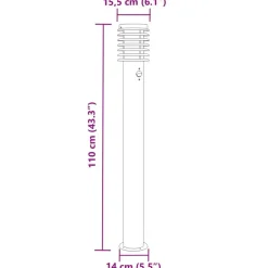 vidaXL Iluminación-Lámparas de suelo exterior con sensor 3 uds acero 110 cm