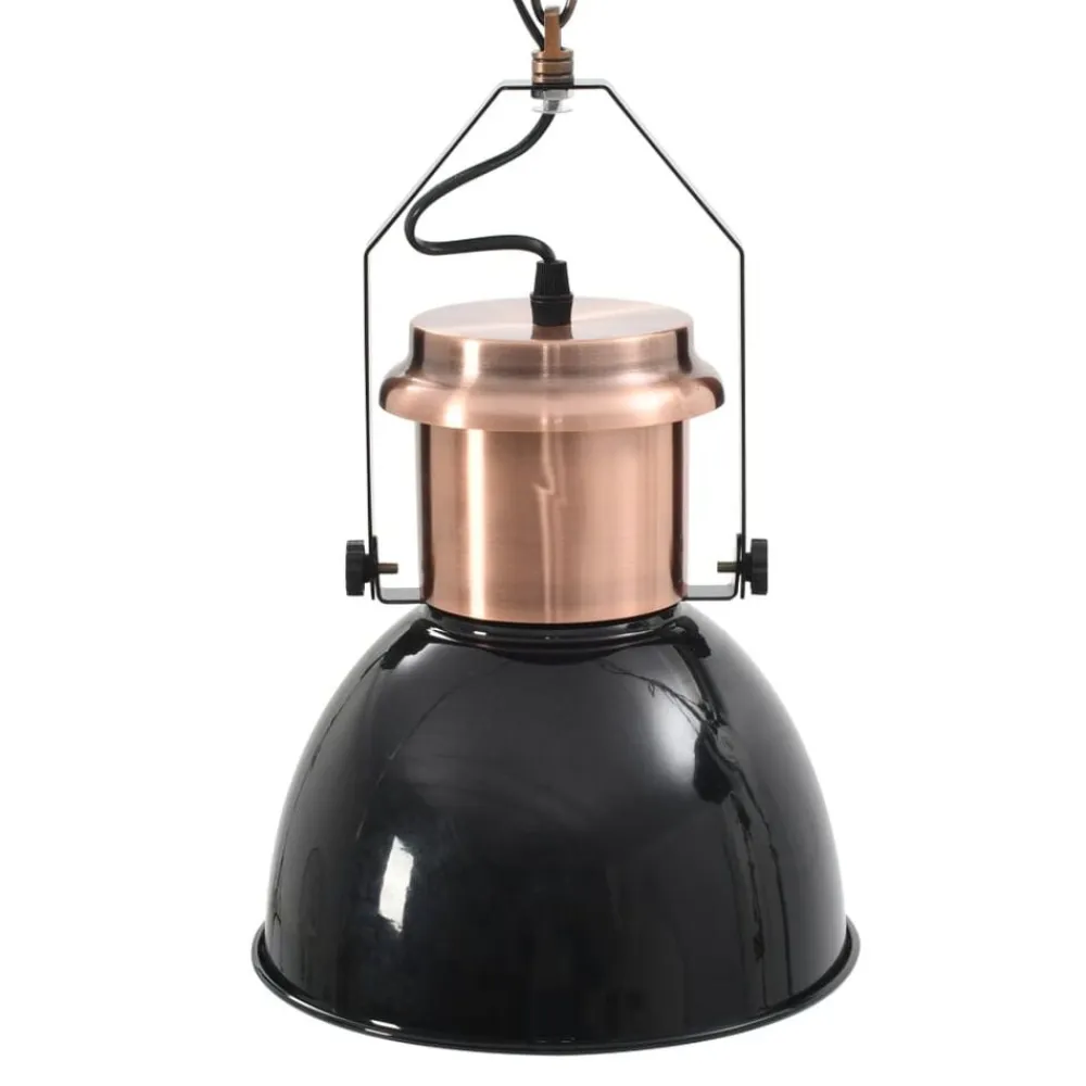 vidaXL Iluminación-Lámparas de techo 2 unidades redondas negro E27